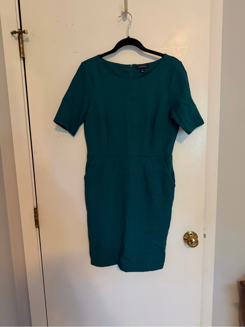 Lands End Classic Teal Sheath Dress - Womens | 8